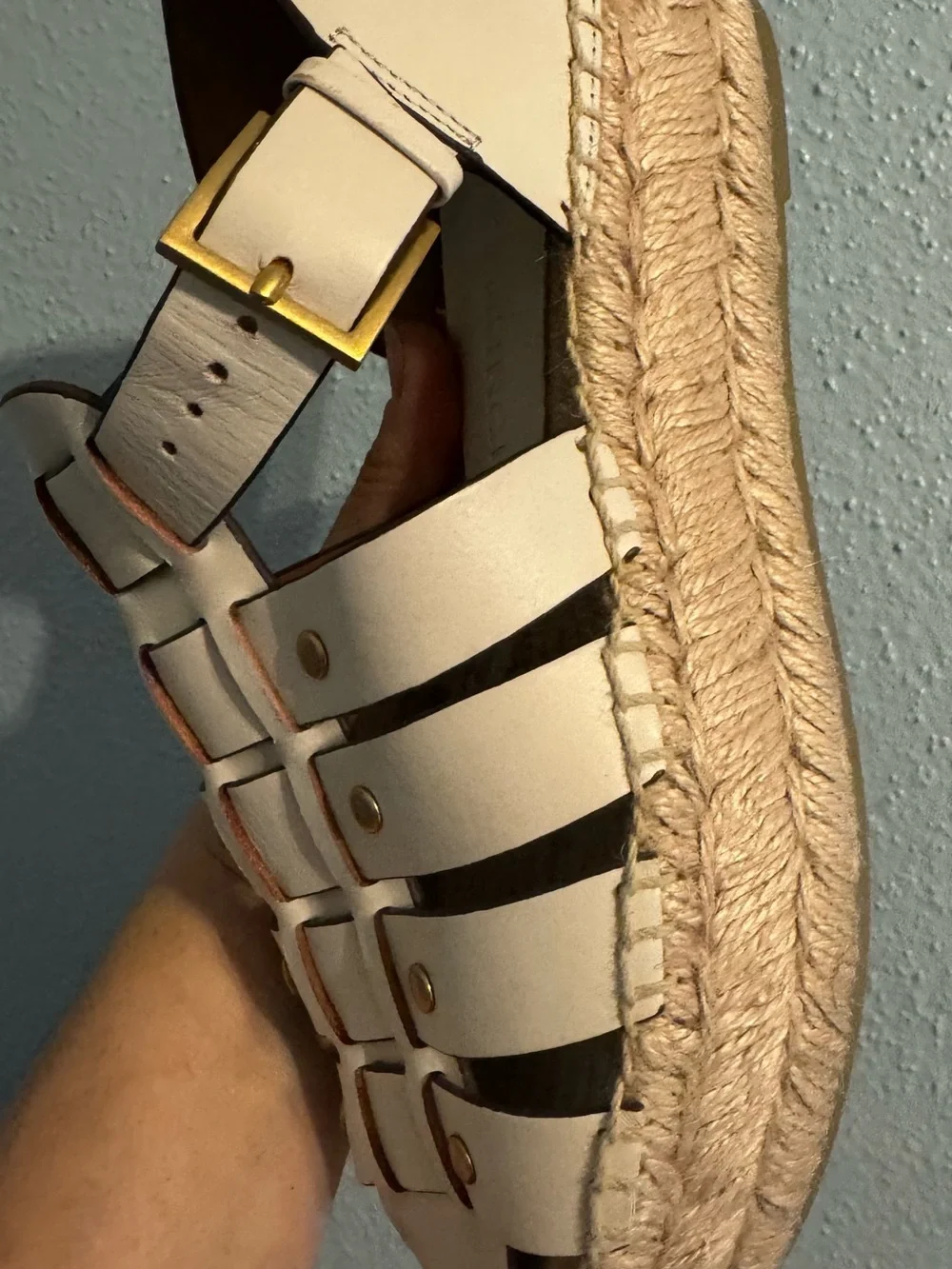 Tory Burch Leather Fisherman Espadrille Platform Sandals